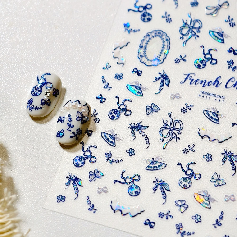 Blue Graffiti Bowknot Flowers Butterfly Lace Edge French Chic 3D Self Adhesive Nail Art Stickers Shiny Polarized Manicure Decals
Blue Graffiti Bowknot Flowers Butterfly Lace Edge French Chic 3D Self Adhesive Nail Art Stickers Shiny Polarized Manicure Decals