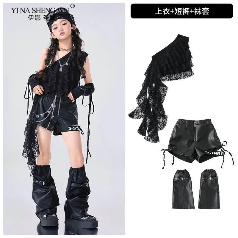 Kids Girls Hip Hop K-pop Dance Outfit Pu Leather Crop Top Cargo Pants 2Pcs Jazz Street Dance Costume Set
Kids Girls Hip Hop K-pop Dance Outfit Pu Leather Crop Top Cargo Pants 2Pcs Jazz Street Dance Costume Set