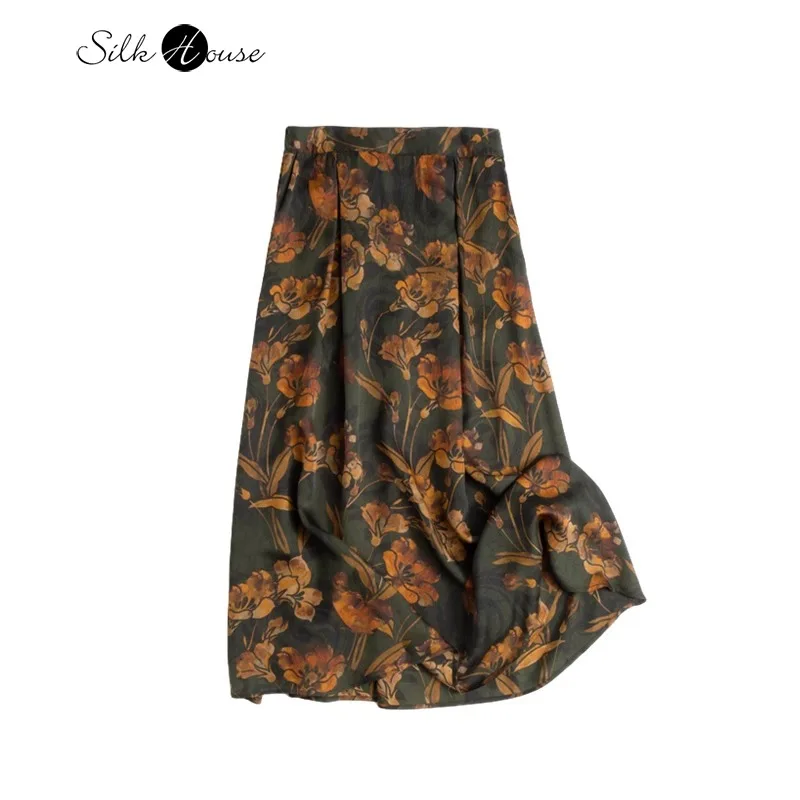 2024 Spring New Retro 100%Natural Mulberry Silk Flower Color Print Elastic Waist Luxury High Quality Versatile Women's Skirt
2024 Spring New Retro 100%Natural Mulberry Silk Flower Color Print Elastic Waist Luxury High Quality Versatile Women's Skirt