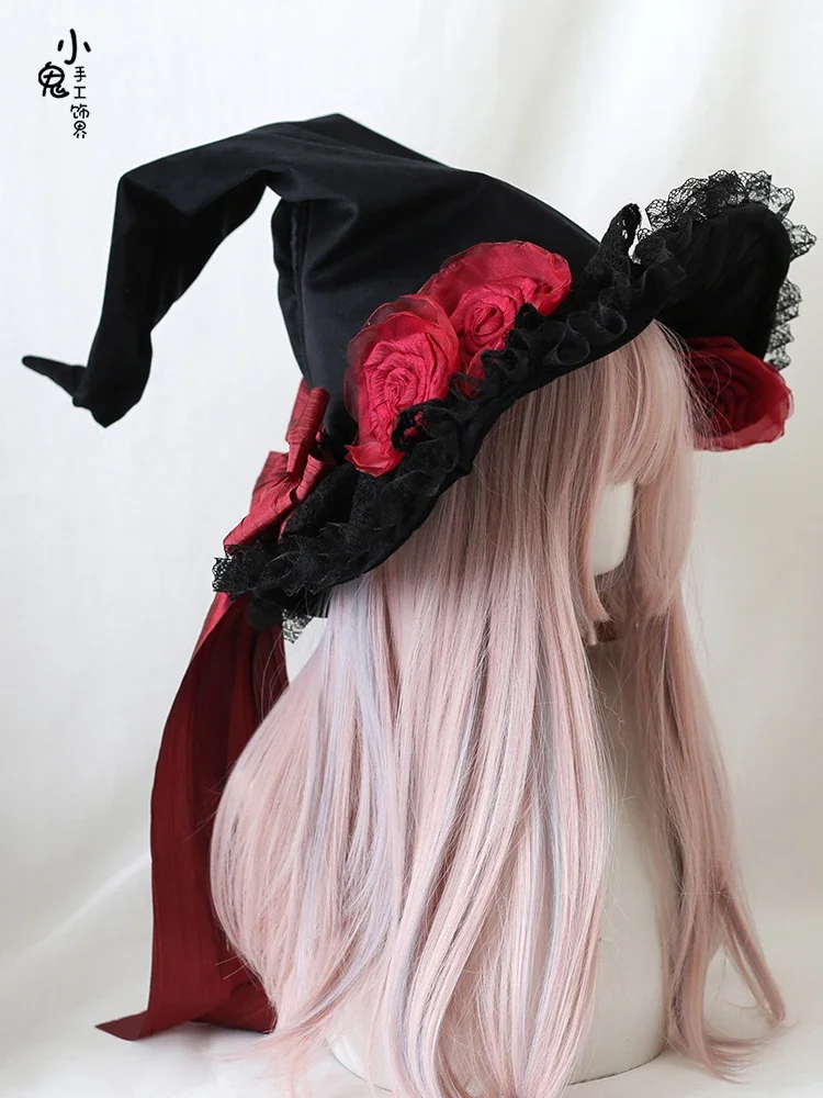 Witch Hat Halloween Felt Hat With Lace Flower Witch Lace cap Costume Accessory Cosplay Costume Head Decoration
Witch Hat Halloween Felt Hat With Lace Flower Witch Lace cap Costume Accessory Cosplay Costume Head Decoration