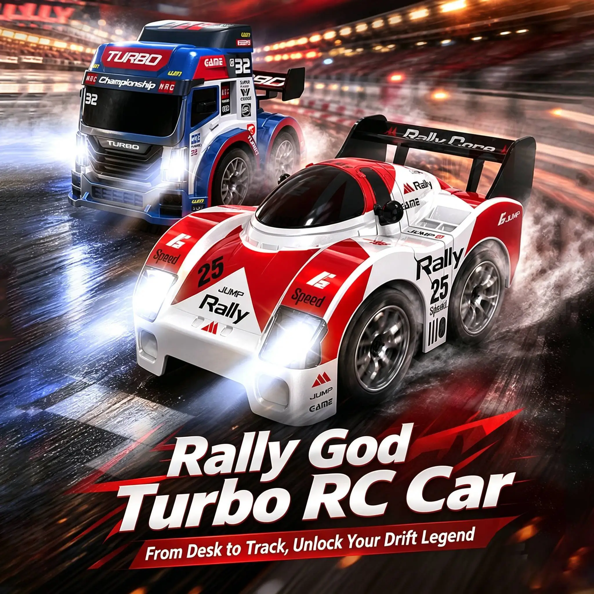2.4G high-speed remote control drift rally car with LED lights, suitable for children and adults as remote control sports car
2.4G high-speed remote control drift rally car with LED lights, suitable for children and adults as remote control sports car