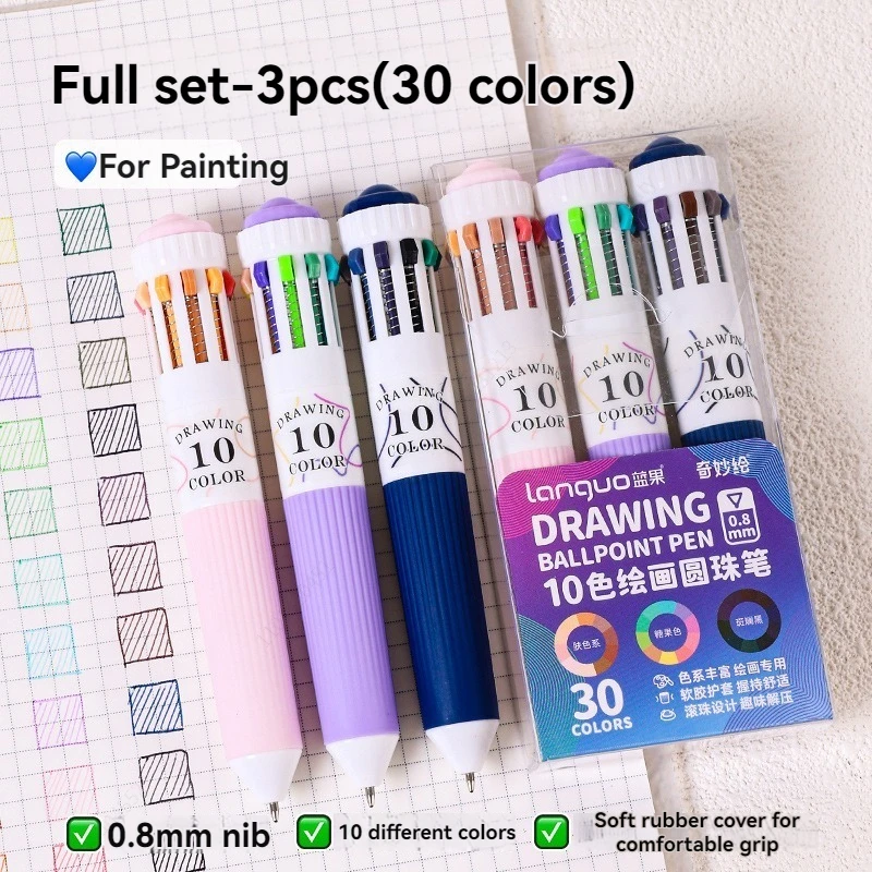 3Pcs/set Creative 10 in 1 Colored Drawing Ballpoint Pens Ballpoing Pens 58 Colors Student Stationery Cute Pen Office Supplies
3Pcs/set Creative 10 in 1 Colored Drawing Ballpoint Pens Ballpoing Pens 58 Colors Student Stationery Cute Pen Office Supplies