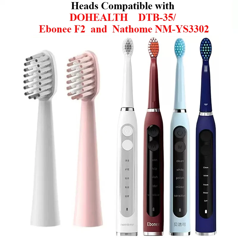 6 Pieces Heads Compatible with DOHEALTH DTB-35/ Ebonee F2 /Nathome NM-YS3302 Electric Toothbrush Replacement Toothbrush Head
6 Pieces Heads Compatible with DOHEALTH DTB-35/ Ebonee F2 /Nathome NM-YS3302 Electric Toothbrush Replacement Toothbrush Head