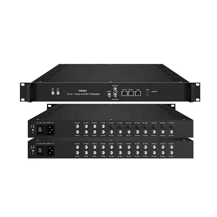 Hot Selling FN3394C DVB-T Modulator 16/24 FTA Tuner DVB-S2 to DVB-T Transmodulator Essential for Radio TV Broadcasting Equipment
Hot Selling FN3394C DVB-T Modulator 16/24 FTA Tuner DVB-S2 to DVB-T Transmodulator Essential for Radio TV Broadcasting Equipment
