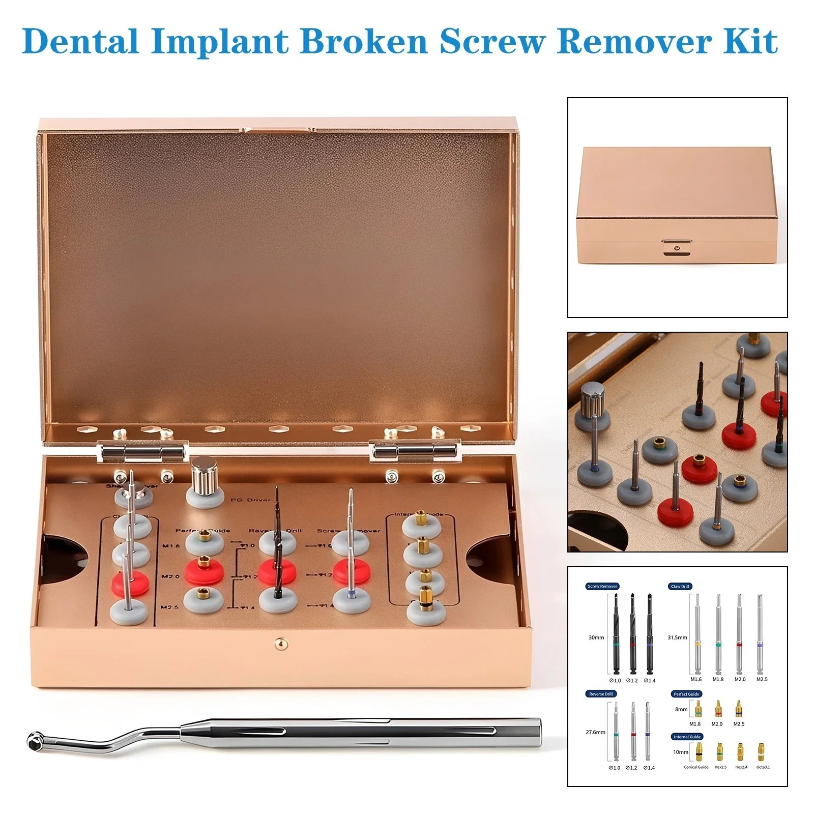 Implant Broken Screws Remover Kits Surgical Tool Instrument Dental Extract Tool Set
Implant Broken Screws Remover Kits Surgical Tool Instrument Dental Extract Tool Set