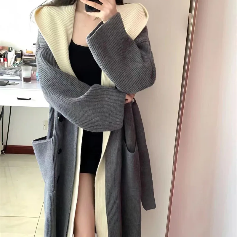 Женский длинный свитер, модный цветной блок, искусственный двухсекционный вязаный кардиган с капюшоном, куртка, весна-осень-зима, ветровка, пальто
Женский длинный свитер, модный цветной блок, искусственный двухсекционный вязаный кардиган с капюшоном, куртка, весна-осень-зима, ветровка, пальто