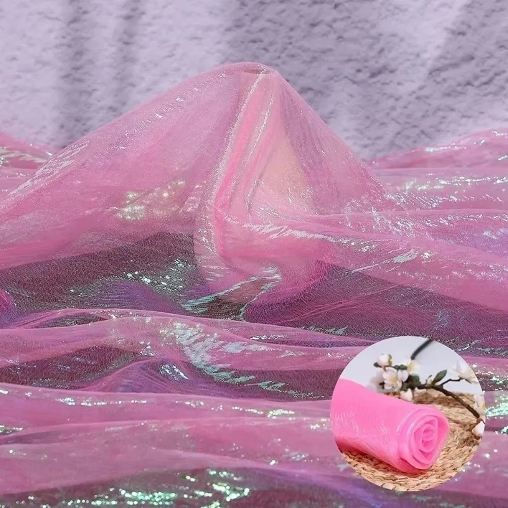 100x140cm Rainbow Laser Yarn Fabric Wrinkled High-Density Organza Fabric Illusion Color Texture Designer Iridescent Organza
100x140cm Rainbow Laser Yarn Fabric Wrinkled High-Density Organza Fabric Illusion Color Texture Designer Iridescent Organza