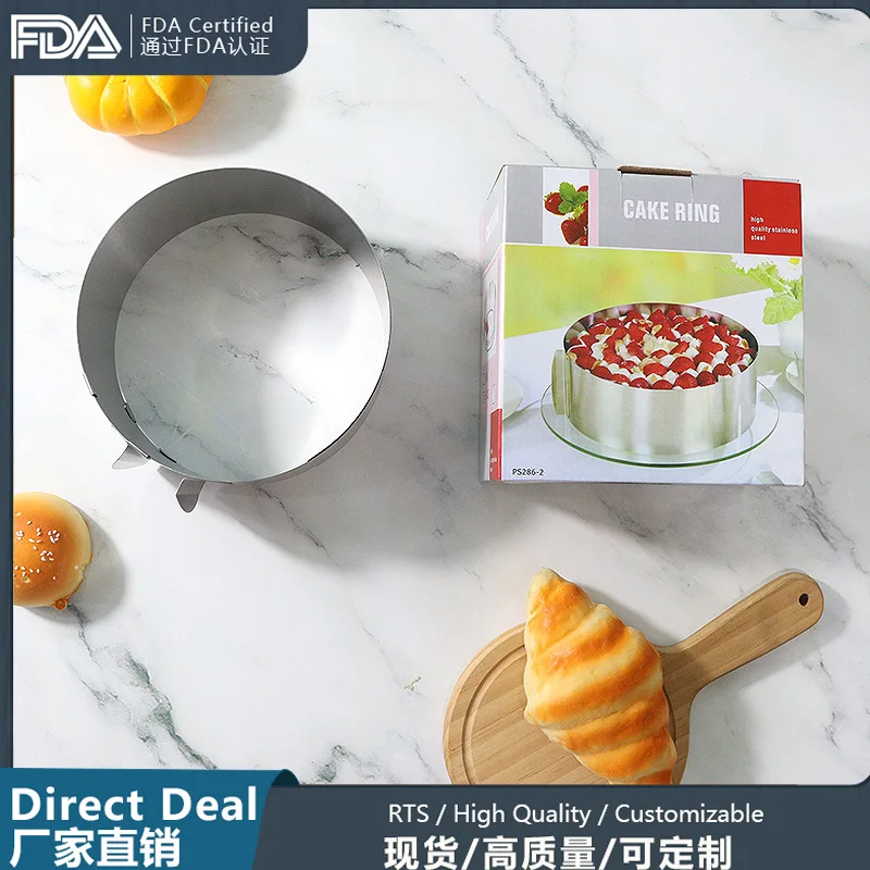 Adjustable Stainless Steel Mousse Ring Cake Mold 3D Round Baking Mold Kitchen Dessert Decorating Tool
Adjustable Stainless Steel Mousse Ring Cake Mold 3D Round Baking Mold Kitchen Dessert Decorating Tool