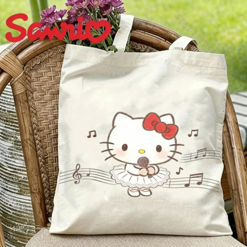 1 шт. холщовая сумка-тоут с изображением Hello Kitty и микрофоном, экологичная многоразовая сумка через плечо
1 шт. холщовая сумка-тоут с изображением Hello Kitty и микрофоном, экологичная многоразовая сумка через плечо