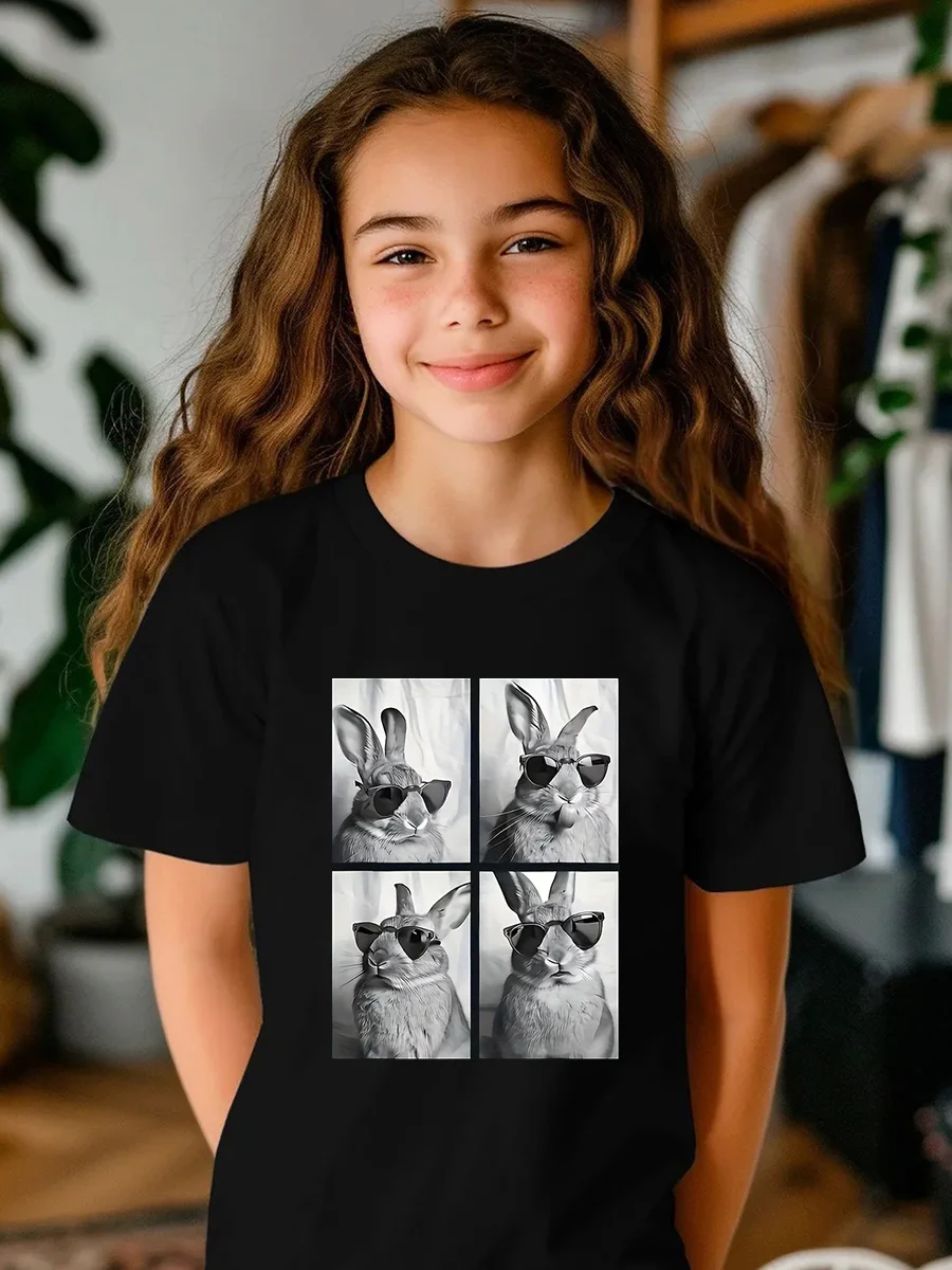 Summer Funny Bunny Rabbit with Fashion Glasses Mood Design T Shirt Boy Girl Kids Baby Youth Tee Oversize Loose Short Sleeve
Summer Funny Bunny Rabbit with Fashion Glasses Mood Design T Shirt Boy Girl Kids Baby Youth Tee Oversize Loose Short Sleeve