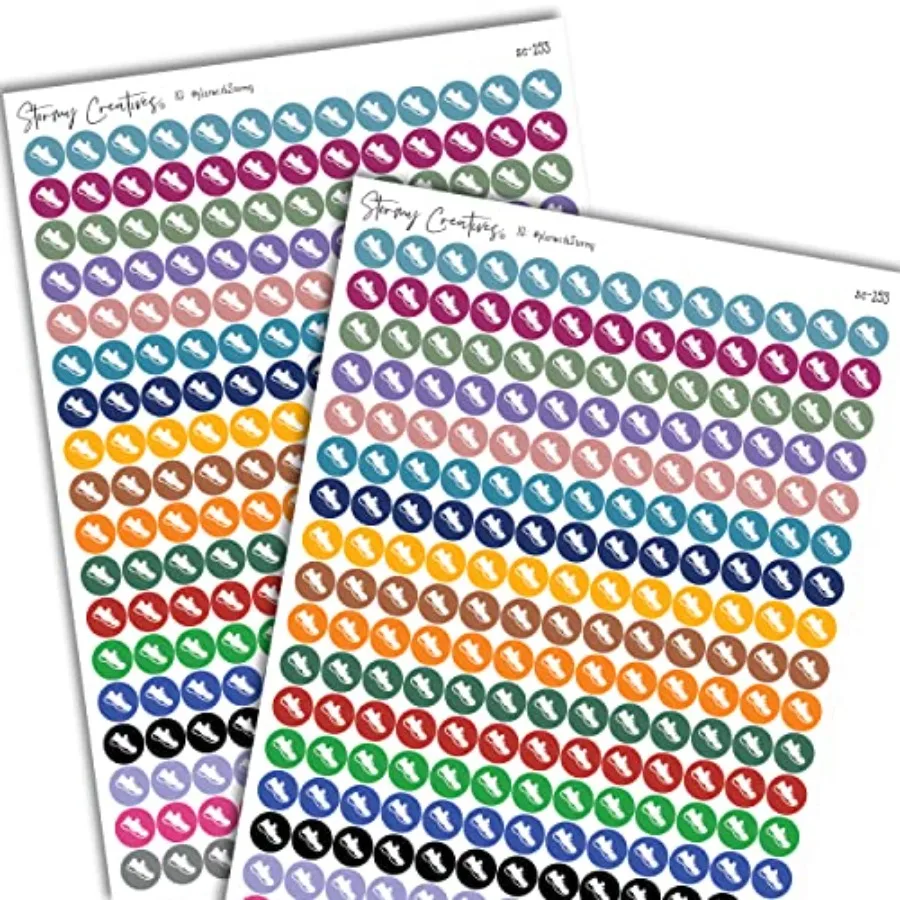 Small Shoe Icons Decorative Planning Stickers, 468 Stickers, 0.3" Diameter, Multicolor, Health and Wellness Planner
Small Shoe Icons Decorative Planning Stickers, 468 Stickers, 0.3" Diameter, Multicolor, Health and Wellness Planner