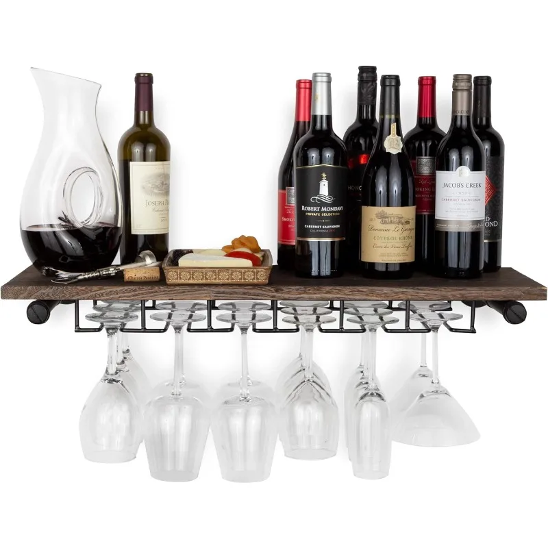 Rustic State Rustico Wall Mounted Reclaimed Wood Float Wine Bottle Rack Glassware Holder Stemware Shelf Storage Organizer Walnut
Rustic State Rustico Wall Mounted Reclaimed Wood Float Wine Bottle Rack Glassware Holder Stemware Shelf Storage Organizer Walnut