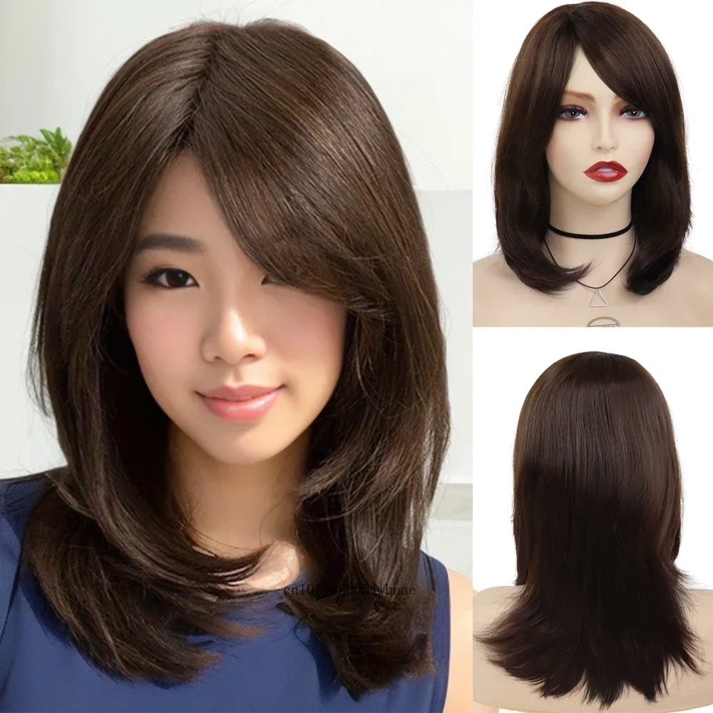 Medium Straight Synthetic Hair Wigs for Women Girl Bob Hairstyle Brown Wig with Bangs High Temperature Fiber Daily Party Costume
Medium Straight Synthetic Hair Wigs for Women Girl Bob Hairstyle Brown Wig with Bangs High Temperature Fiber Daily Party Costume
