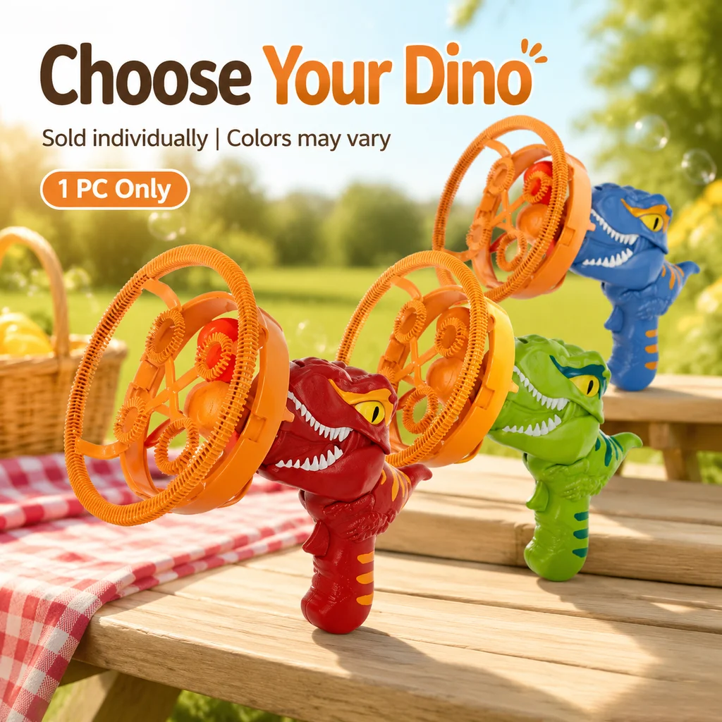 Dino Bubble Gun Toy, Outdoor Toy,Kids Party Toy,Park Excursion, Summer Water Play
Dino Bubble Gun Toy, Outdoor Toy,Kids Party Toy,Park Excursion, Summer Water Play