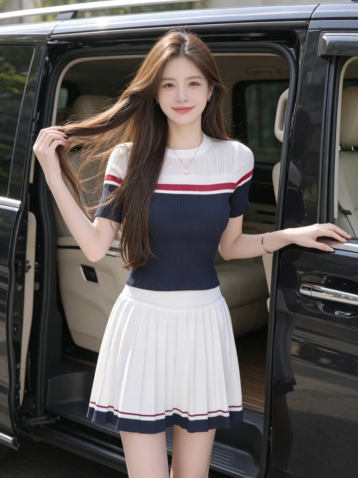 Slimming College Style Color Block Knitted Two Piece Set Women's Short Sleeve Waist Cinched Pleated Skirt Fashion Set
Slimming College Style Color Block Knitted Two Piece Set Women's Short Sleeve Waist Cinched Pleated Skirt Fashion Set