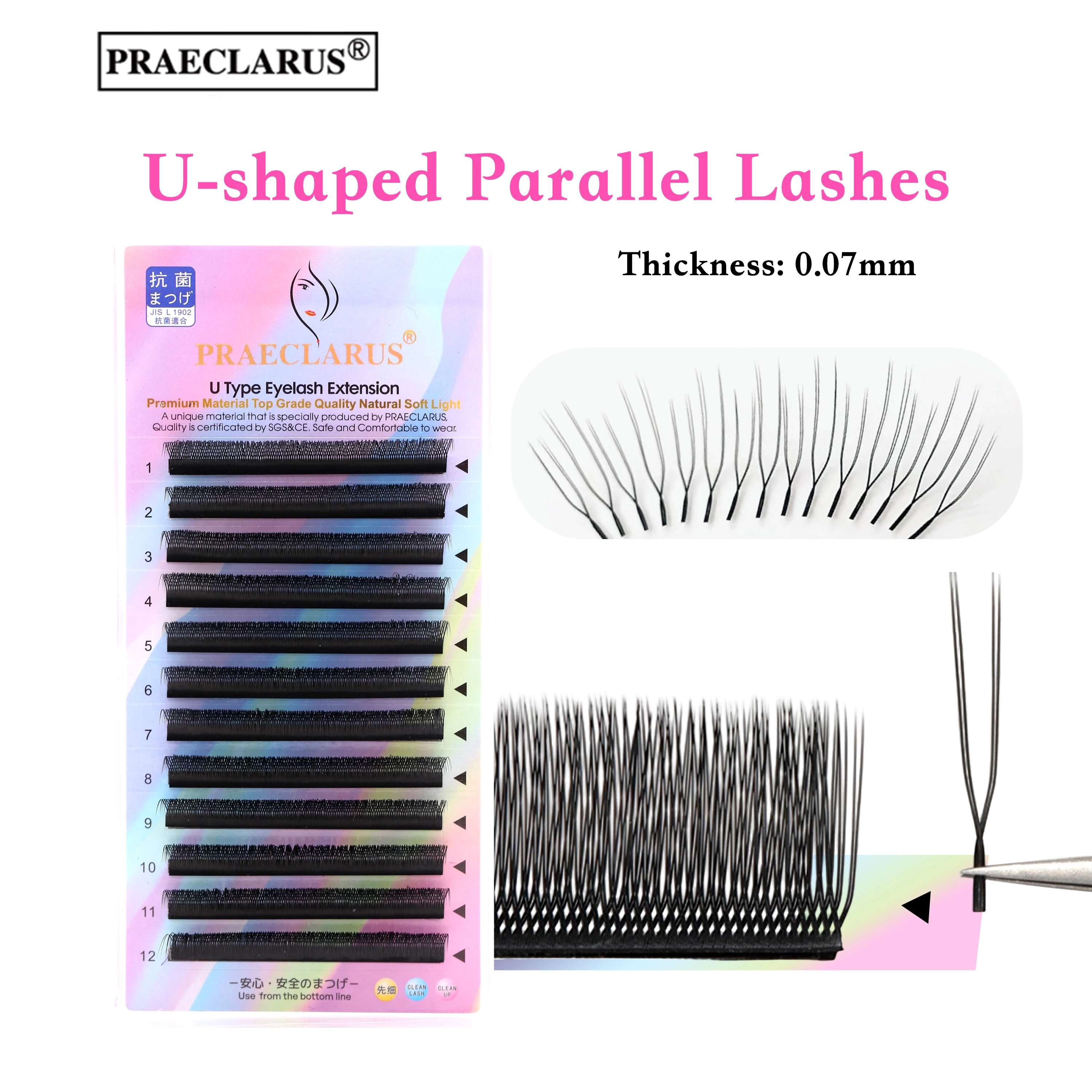 PRAECLARUS 12 Rows U Type Eyelash Extension Double Tips YY Lashes 8-15mm Mix U Shape Parallel Eyelashes for Professionals Makeup
PRAECLARUS 12 Rows U Type Eyelash Extension Double Tips YY Lashes 8-15mm Mix U Shape Parallel Eyelashes for Professionals Makeup