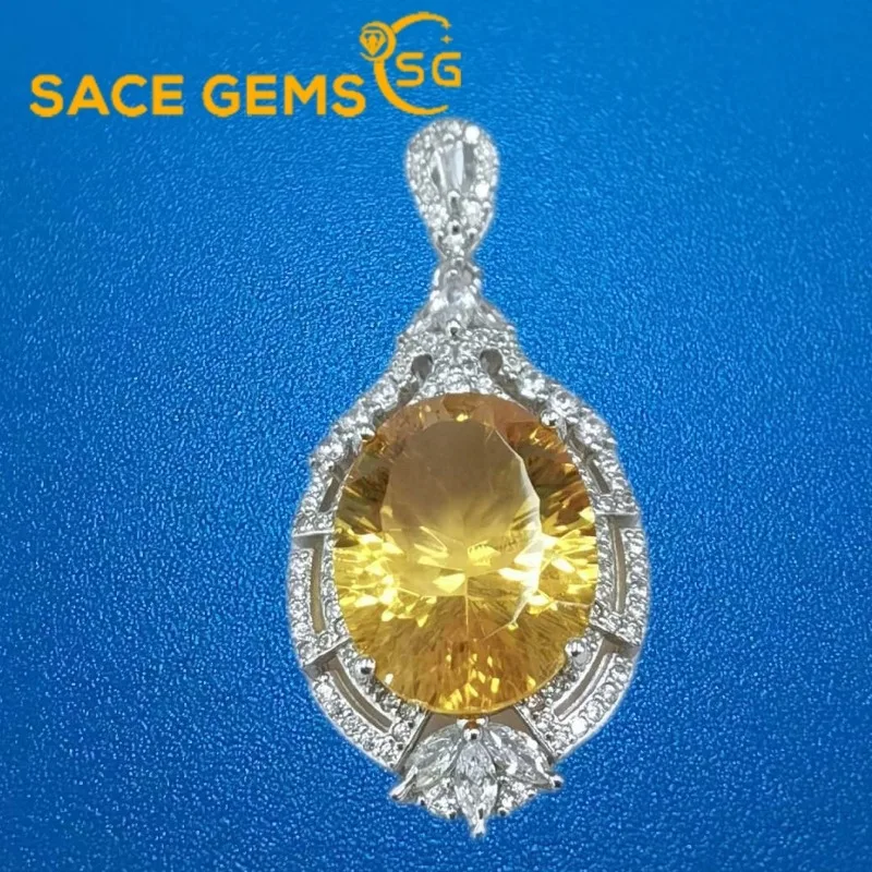 SACE GEMS Luxury Necklace Pendant for Women 925 Sterling Silver 12*16MM Natual Citrine Pendant Wedding Party Fine Jewelry Gifts
SACE GEMS Luxury Necklace Pendant for Women 925 Sterling Silver 12*16MM Natual Citrine Pendant Wedding Party Fine Jewelry Gifts