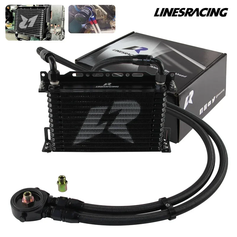 13 Row AN10 Oil cooler w/Bracket +3/4"-16UNF&M20*1.5&1/8"NPT Filter Adapter Hose Kit Black Universal
13 Row AN10 Oil cooler w/Bracket +3/4"-16UNF&M20*1.5&1/8"NPT Filter Adapter Hose Kit Black Universal