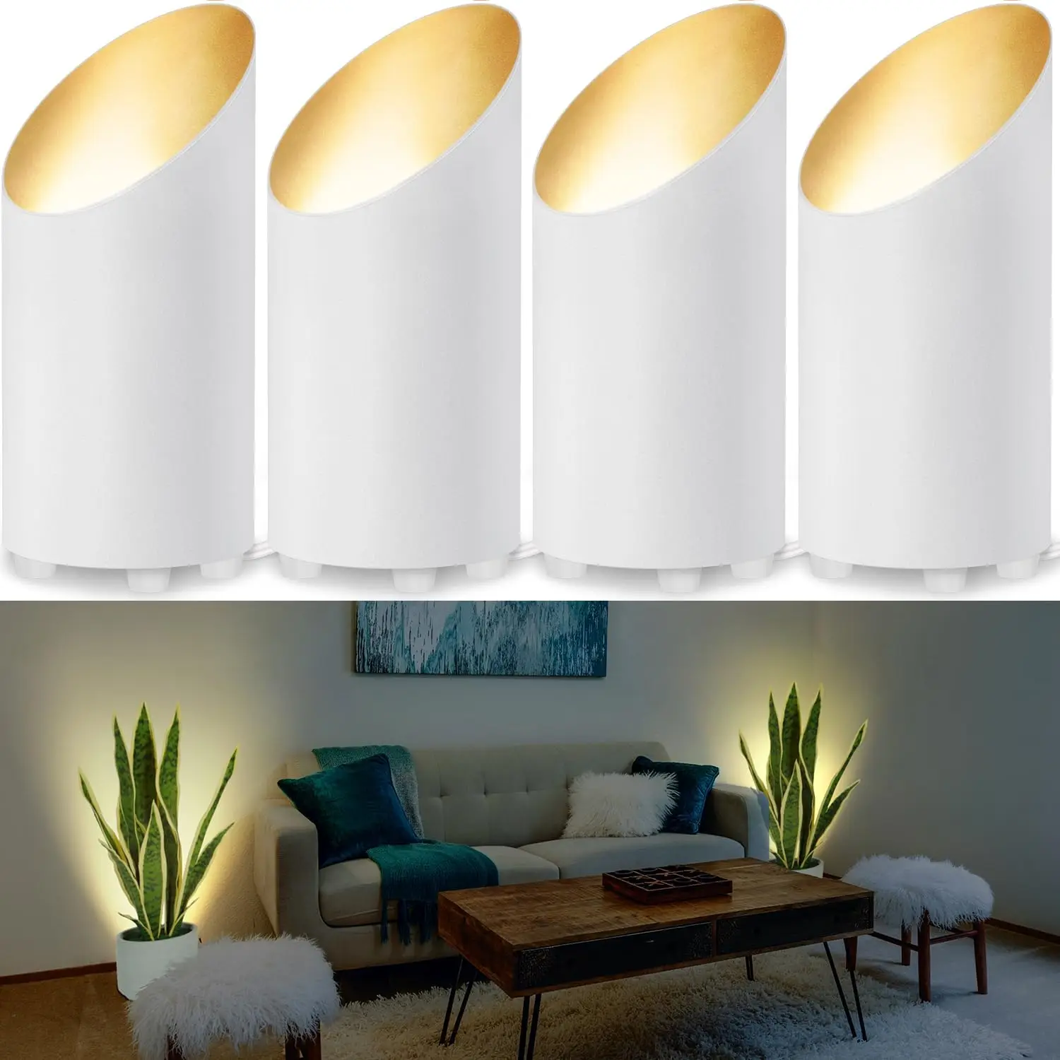 4 Pack Indoor Floor Uplights with GU10 Bulbs, 5W 2700K Warm White, UL Listed Cord & Foot Switch
4 Pack Indoor Floor Uplights with GU10 Bulbs, 5W 2700K Warm White, UL Listed Cord & Foot Switch