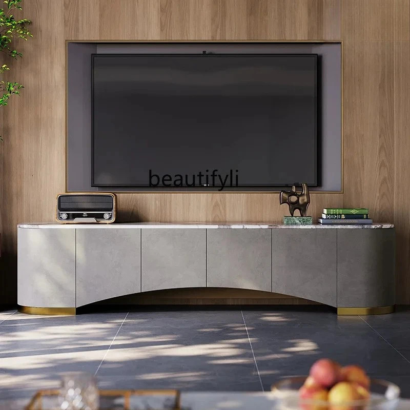 Light luxury TV cabinet custom modern Italian high-end marble coffee table floor cabinet combination
Light luxury TV cabinet custom modern Italian high-end marble coffee table floor cabinet combination