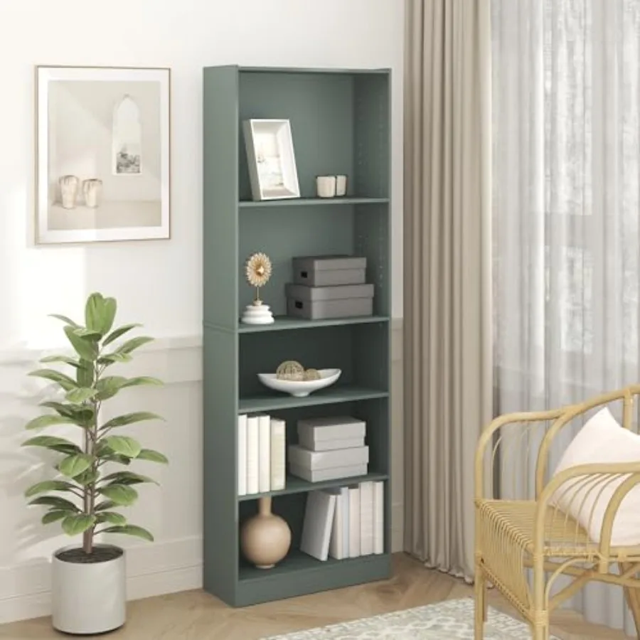 Jaya Book Shelf 5-Tier Bookshelf Bookcase with Adjustable Shelves 9.5" x 24.5" x 71.2" for Organization and Storage for Living
Jaya Book Shelf 5-Tier Bookshelf Bookcase with Adjustable Shelves 9.5" x 24.5" x 71.2" for Organization and Storage for Living
