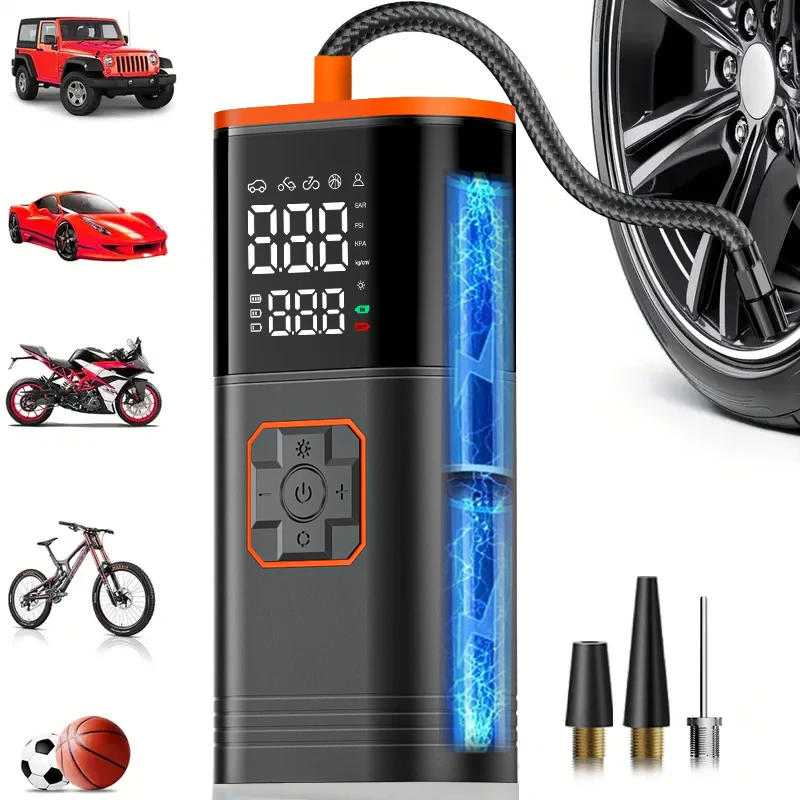 Портативный автомобильный стартер 2-в-1 и воздушный насос 150PSI, внешний аккумулятор, аварийный усилитель аккумулятора для автоматического накачивания шин и запуска двигателя
Портативный автомобильный стартер 2-в-1 и воздушный насос 150PSI, внешний аккумулятор, аварийный усилитель аккумулятора для автоматического накачивания шин и запуска двигателя