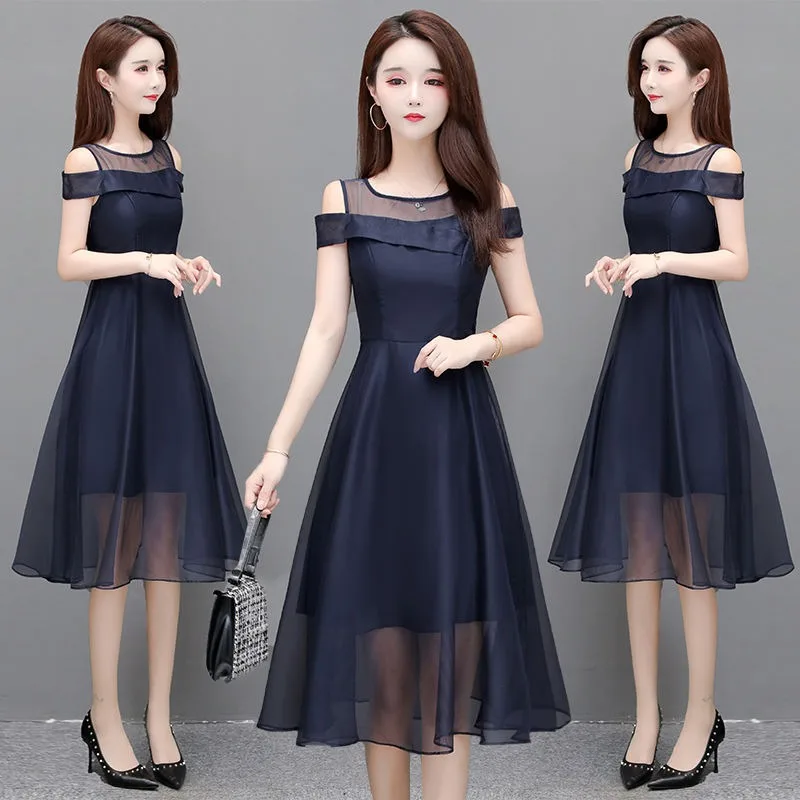 Off Shoulder Dress Women Summer 2023 High Grade Shoulder Leakage Temperament Short Sleeve Dress Summer Chiffon Dress Female Tops
Off Shoulder Dress Women Summer 2023 High Grade Shoulder Leakage Temperament Short Sleeve Dress Summer Chiffon Dress Female Tops