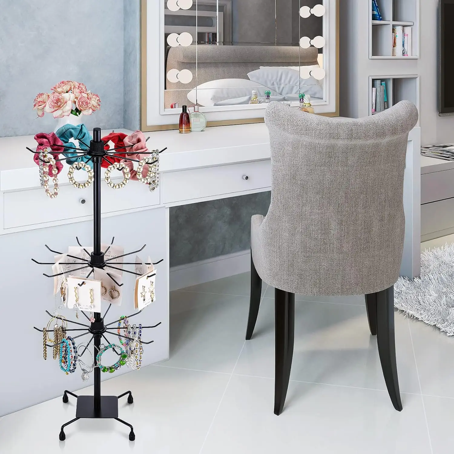 1Pcs Rotating Display Stand Jewelry Display Rack with Hooks Metal Earrings Display Stands for Selling Necklace
1Pcs Rotating Display Stand Jewelry Display Rack with Hooks Metal Earrings Display Stands for Selling Necklace