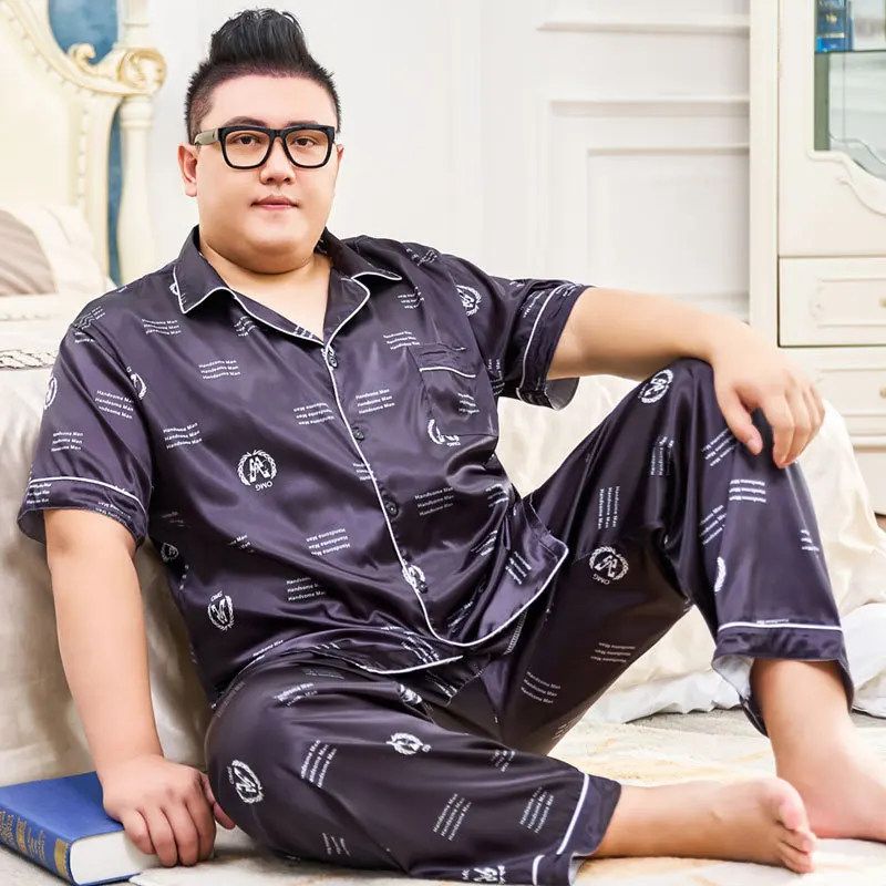 150kg Extra Large Size Ice Silk Pajamas Set Men's Summer Short Sleeved Trousers Pjs 5XL Sleepwear with Pockets Cozy Loungewear
150kg Extra Large Size Ice Silk Pajamas Set Men's Summer Short Sleeved Trousers Pjs 5XL Sleepwear with Pockets Cozy Loungewear