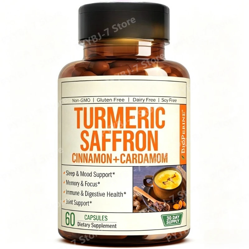 Saffron Extract & Turmeric Capsules with Black Pepper Sleep & Mood Support, Memory & Focus, Joint Comfort 60 Capsules
Saffron Extract & Turmeric Capsules with Black Pepper Sleep & Mood Support, Memory & Focus, Joint Comfort 60 Capsules