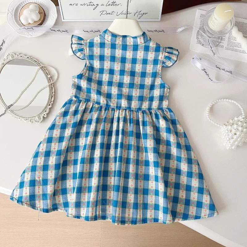 Summer New Girls' Plaid Little Flying Sleeve Princess Sleeveless Dress with Hat Ropa De Niña for2-7yrs Girls' Sleeveless Dress
Summer New Girls' Plaid Little Flying Sleeve Princess Sleeveless Dress with Hat Ropa De Niña for2-7yrs Girls' Sleeveless Dress