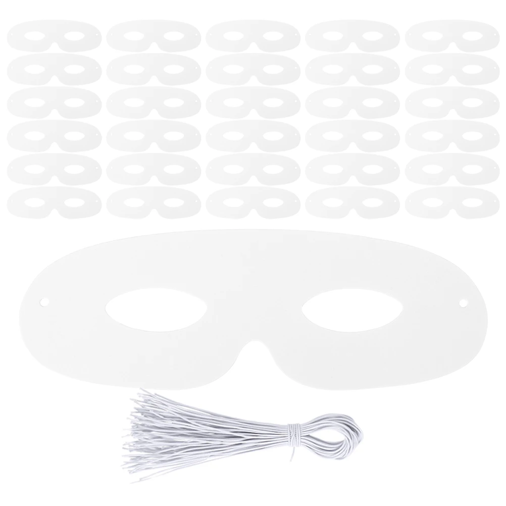 120 Pcs Blank Paper Mask White Craft Half Face Masks Cosplay Masquerade Elastic Ropes Halloween Party School Events Thick Card
120 Pcs Blank Paper Mask White Craft Half Face Masks Cosplay Masquerade Elastic Ropes Halloween Party School Events Thick Card