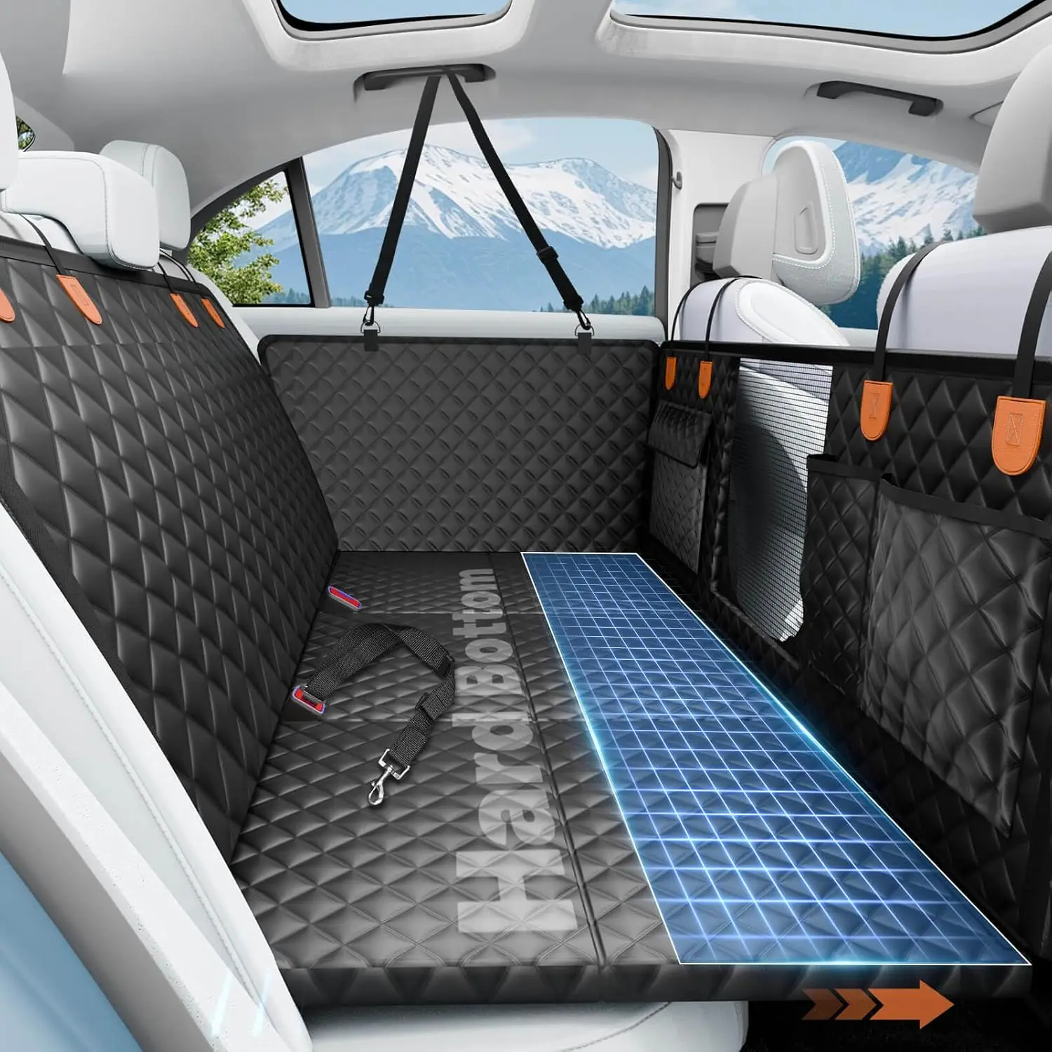 Waterproof Dog Car Seat Cover with Hard Bottom, Mesh Window & Pockets for Back Seat Protection in Cars and SUVs
Waterproof Dog Car Seat Cover with Hard Bottom, Mesh Window & Pockets for Back Seat Protection in Cars and SUVs