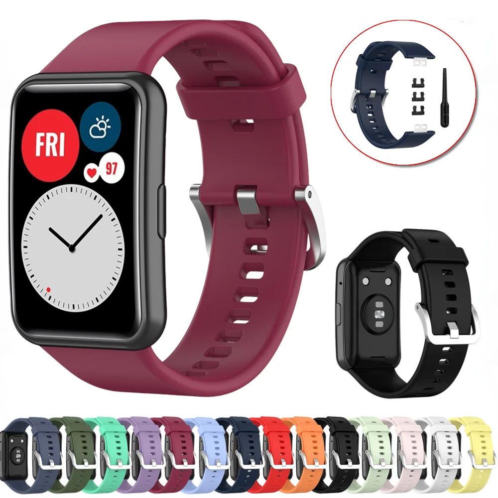 Smart Watch Silicone Watch Band for Huawei Watch Fit Bracelet Original Replacement Wristband Silver Buckle Strap Accessories
Smart Watch Silicone Watch Band for Huawei Watch Fit Bracelet Original Replacement Wristband Silver Buckle Strap Accessories