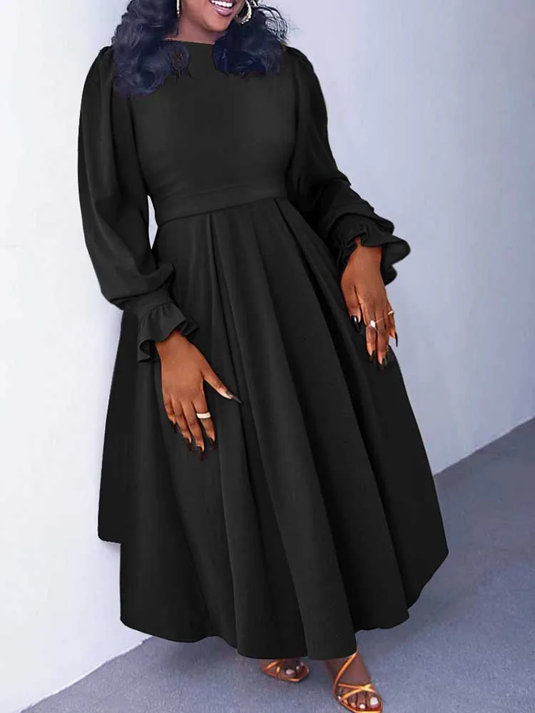 Женская одежда, пышные повседневные платья, женские осенние платья больших размеров, элегантное однотонное шикарное длинное платье с рукавами
Женская одежда, пышные повседневные платья, женские осенние платья больших размеров, элегантное однотонное шикарное длинное платье с рукавами