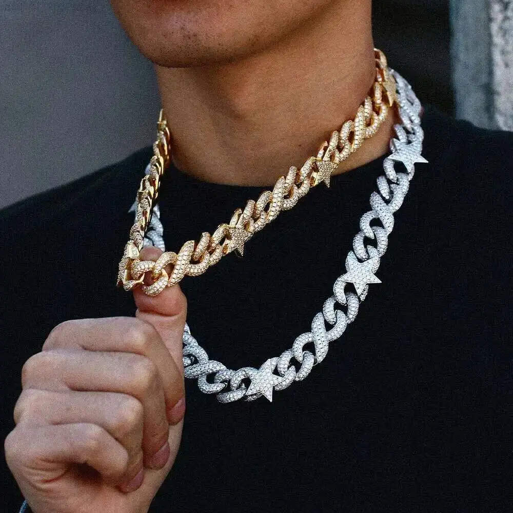 15mm Infinity Star Three Rows Iced Out S925 Silver Moissanite Cuban Link Necklace
15mm Infinity Star Three Rows Iced Out S925 Silver Moissanite Cuban Link Necklace