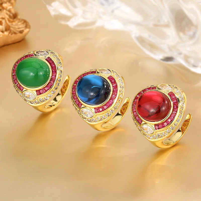 Exquisite Luxury Adjustable Oval Shaped Gemstone Ring Sparkling with Red Blue Accents Ideal for Fashion Forward Women Gift
Exquisite Luxury Adjustable Oval Shaped Gemstone Ring Sparkling with Red Blue Accents Ideal for Fashion Forward Women Gift