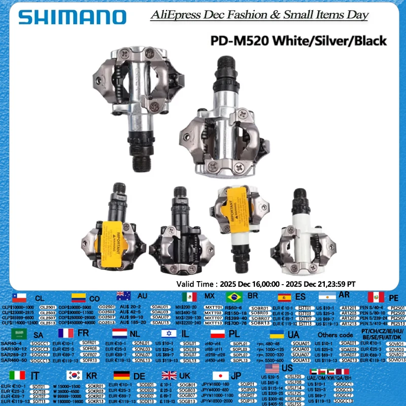 Shimano Deore M6000 M520 Pedal PD-M520 Double-sided Pedal SPD Black Silver Pedal For MTB Mountain Bike Pedal Center 55mm
Shimano Deore M6000 M520 Pedal PD-M520 Double-sided Pedal SPD Black Silver Pedal For MTB Mountain Bike Pedal Center 55mm