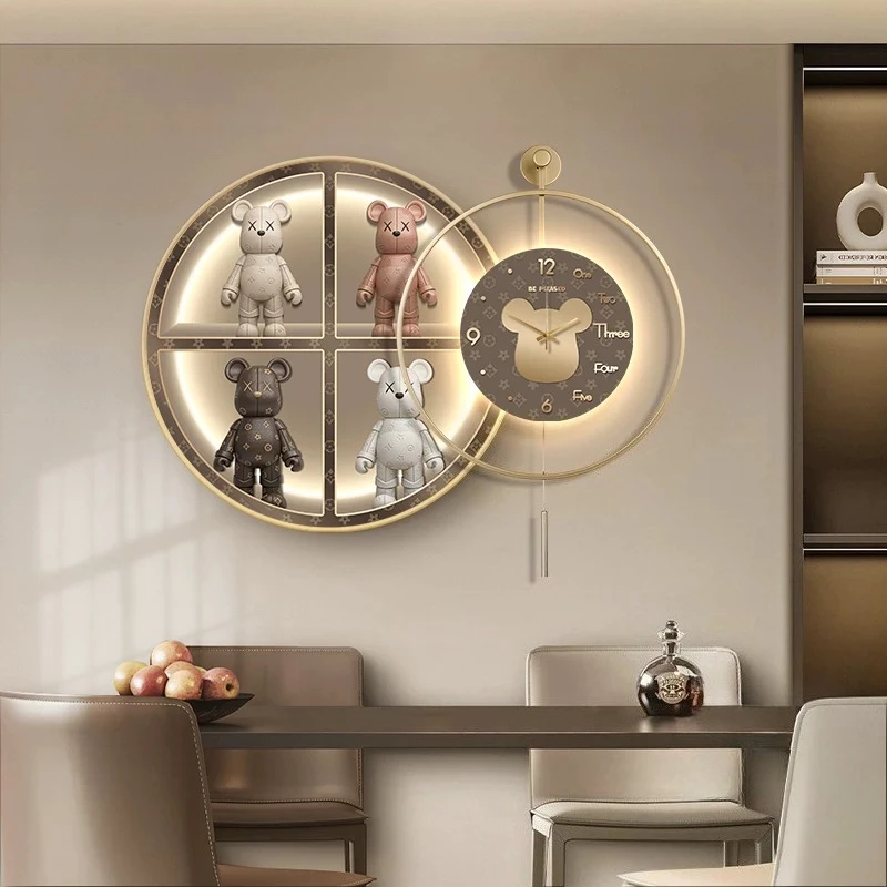 Cartoon Bear Decorative Painting Belt Wall Clock High-end Living Room Digital Clock Restaurant LED Mute Mural Watch Home Decor
Cartoon Bear Decorative Painting Belt Wall Clock High-end Living Room Digital Clock Restaurant LED Mute Mural Watch Home Decor