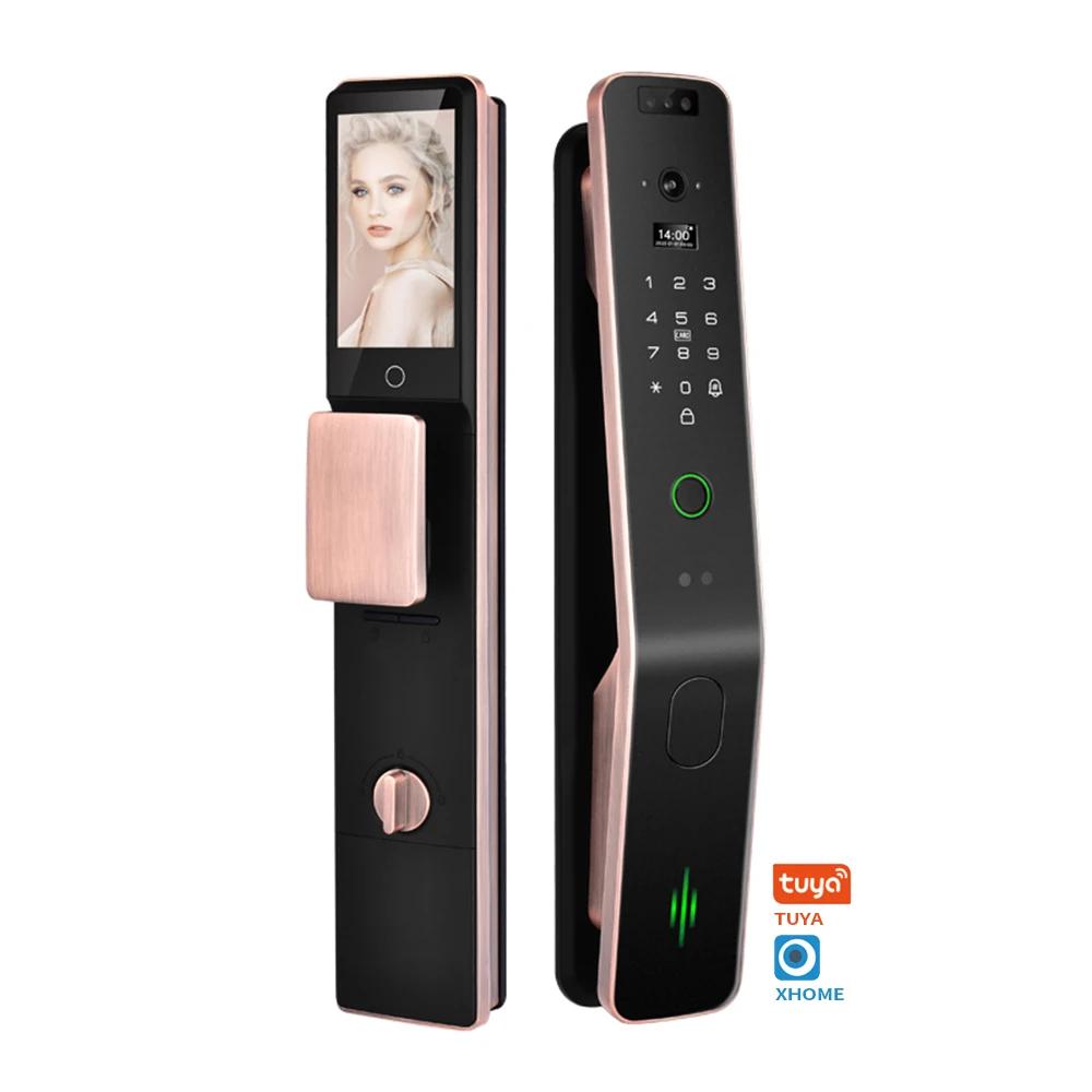New Product Smart Tuya 3d Face Recognition Palm Vein Fingerprint Door Lock with Camera Dual Lithium Battery Lock for Front Door
New Product Smart Tuya 3d Face Recognition Palm Vein Fingerprint Door Lock with Camera Dual Lithium Battery Lock for Front Door