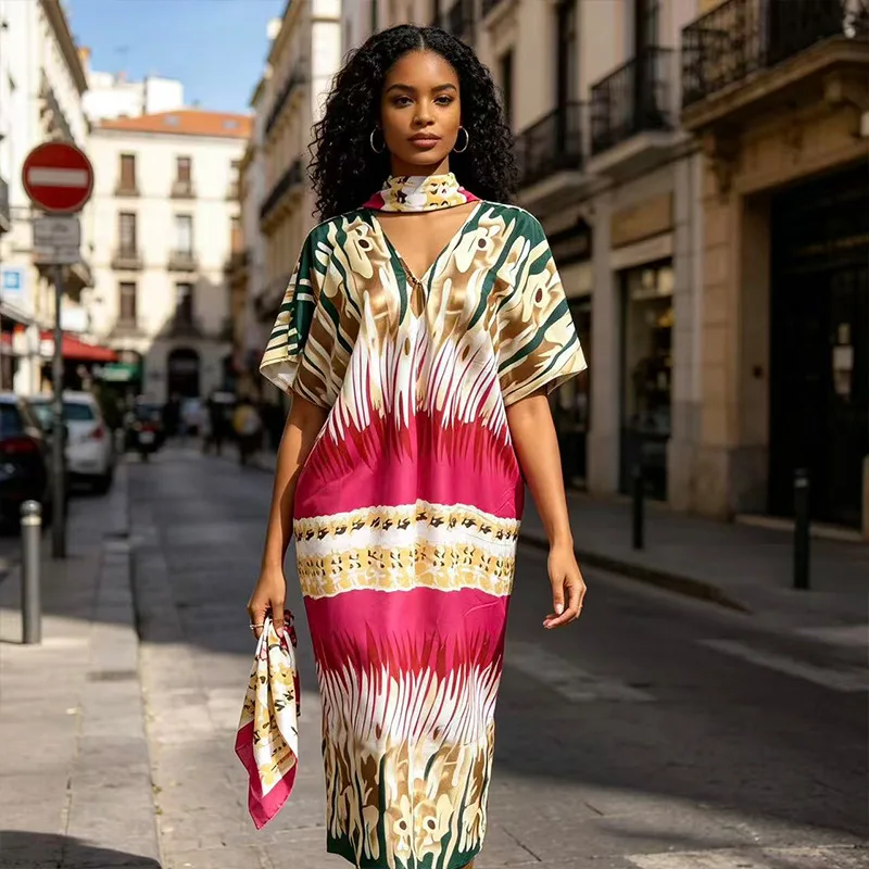 Plus Size Dashiki African Dresses for Women Summer African Short Sleeve V-neck Polyester Long Dress Kaftan Muslim Abaya Outfits
Plus Size Dashiki African Dresses for Women Summer African Short Sleeve V-neck Polyester Long Dress Kaftan Muslim Abaya Outfits