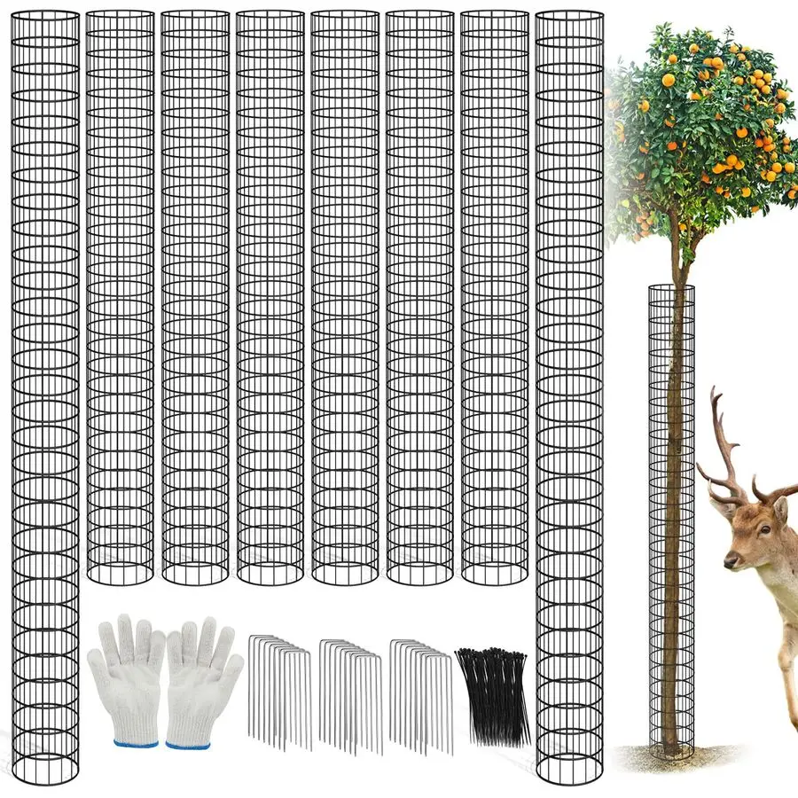 Комплект металлических защитных накладок для стволов деревьев, 48 сетчатых защитных накладок для стволов деревьев с кабельными стяжками, перчаткой и металлическим колышком, защита для деревьев
Комплект металлических защитных накладок для стволов деревьев, 48 сетчатых защитных накладок для стволов деревьев с кабельными стяжками, перчаткой и металлическим колышком, защита для деревьев