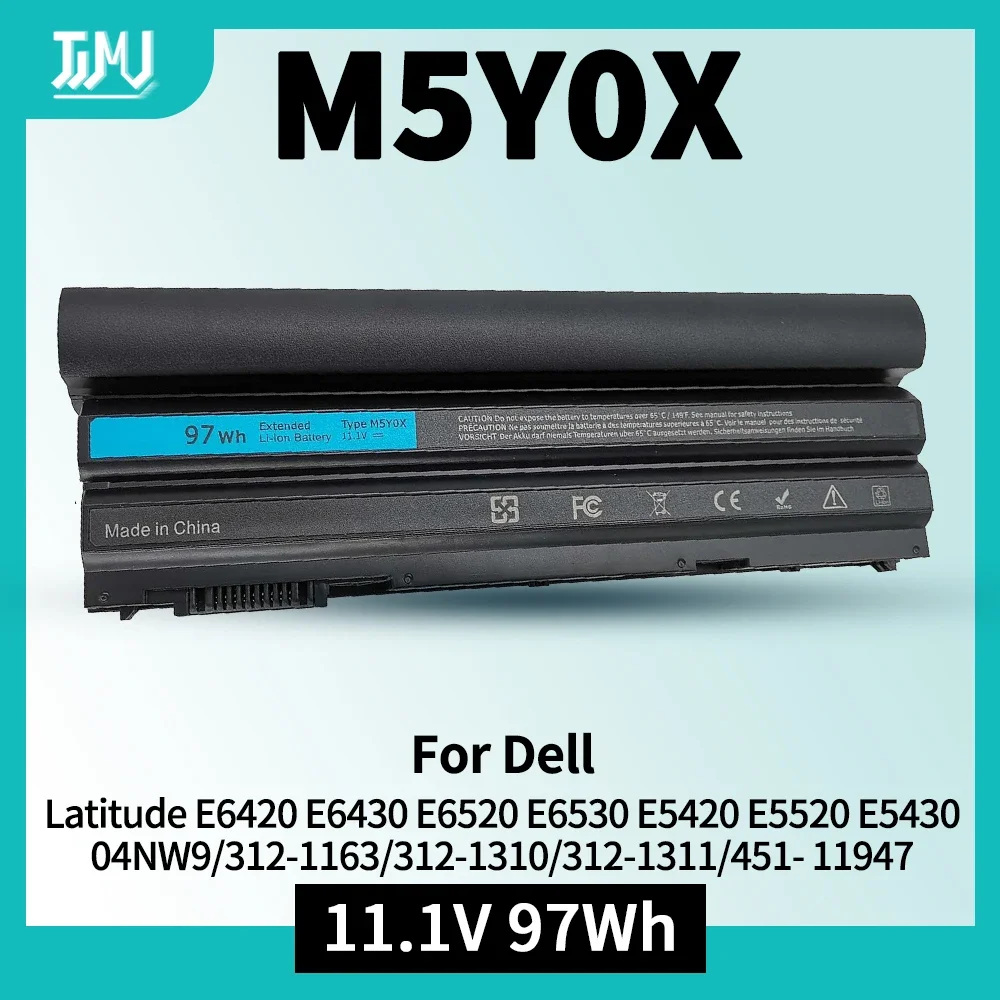 97WH 9-Cell Battery M5Y0X HCJWT NHXVW N3X1D M5YOX 71R31 FOR Dell Latitude Laptop E5420 E5520 E5430 E5530 E6420 E6430 E6520 E6440
97WH 9-Cell Battery M5Y0X HCJWT NHXVW N3X1D M5YOX 71R31 FOR Dell Latitude Laptop E5420 E5520 E5430 E5530 E6420 E6430 E6520 E6440