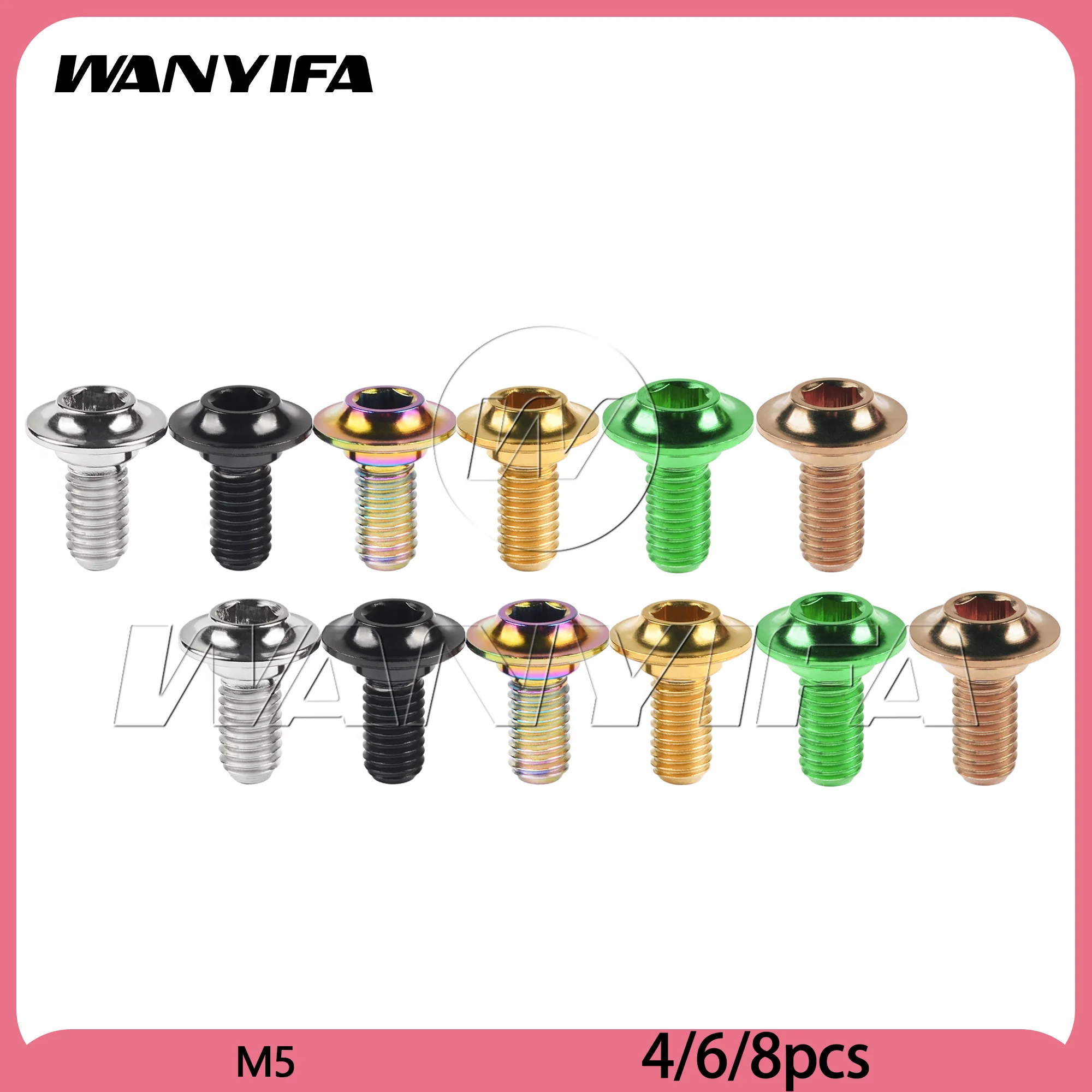 Wanyifa 4/6/8pcs Titanium Alloy Bicycle C Clip Brake Block Fixed Screw Brake Bolts for Road Bike
Wanyifa 4/6/8pcs Titanium Alloy Bicycle C Clip Brake Block Fixed Screw Brake Bolts for Road Bike