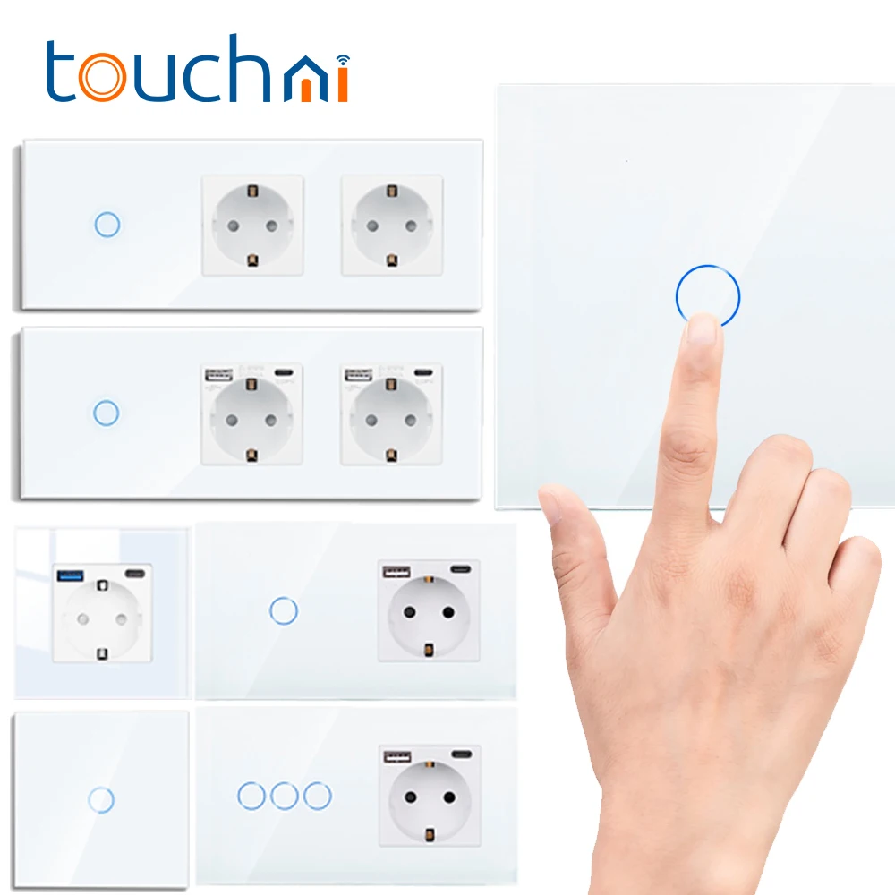 Сенсорный переключатель TOUCHMI 1/2/3Gang, стандарт ЕС, USB-разъемы типа c, требуется переключатель света из закаленного стекла с синей подсветкой
Сенсорный переключатель TOUCHMI 1/2/3Gang, стандарт ЕС, USB-разъемы типа c, требуется переключатель света из закаленного стекла с синей подсветкой