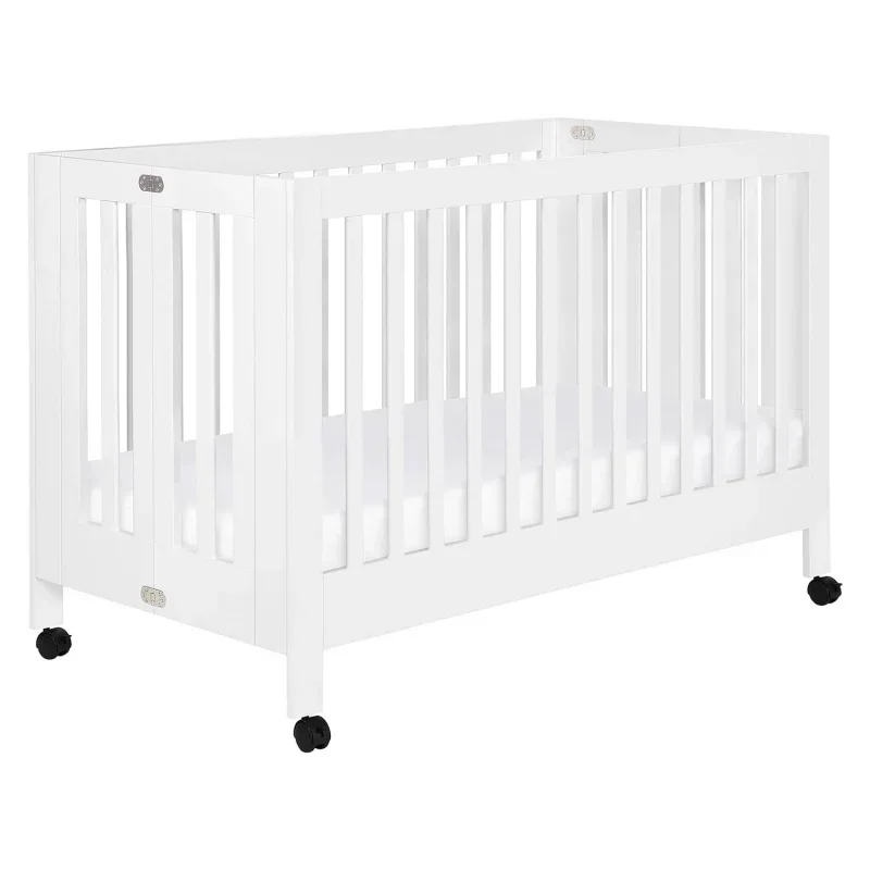 Full-Size 2-in-1 Portable Folding Crib with Toddler Bed Conversion Kit in White
Full-Size 2-in-1 Portable Folding Crib with Toddler Bed Conversion Kit in White