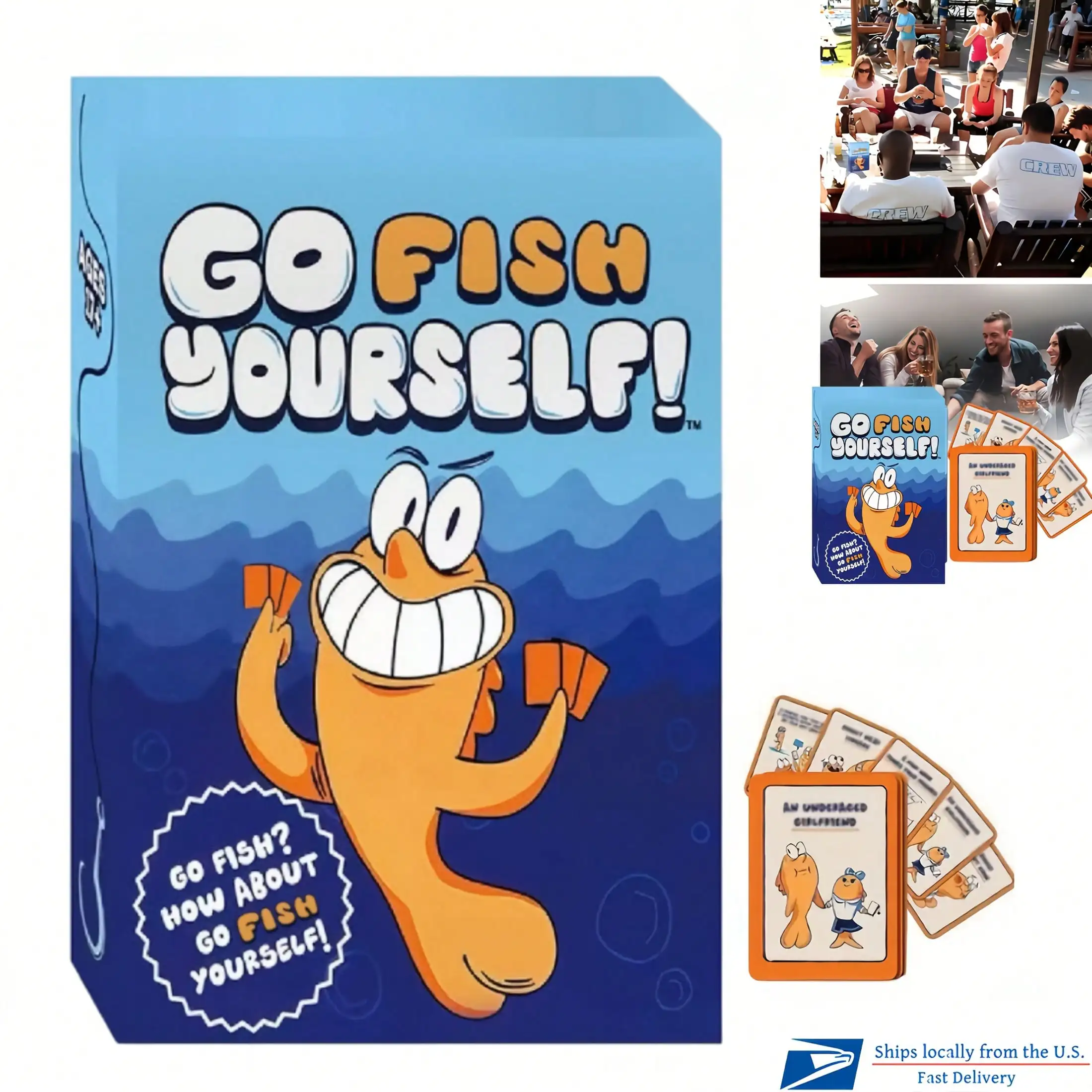 Карточная игра Go Fish для взрослых — классическая интерактивная игра для вечеринок, для 2-8 игроков, для игровых вечеров, дней рождения и мероприятий по знакомствам.
Карточная игра Go Fish для взрослых — классическая интерактивная игра для вечеринок, для 2-8 игроков, для игровых вечеров, дней рождения и мероприятий по знакомствам.