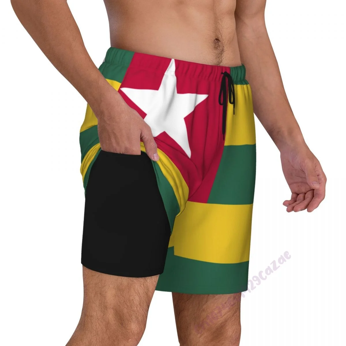 Togo Country Flag 3D Mens Swimming Trunks With Compression Liner 2 in 1 Quick-Dry Swim Shorts With Pockets for Summer Gift
Togo Country Flag 3D Mens Swimming Trunks With Compression Liner 2 in 1 Quick-Dry Swim Shorts With Pockets for Summer Gift