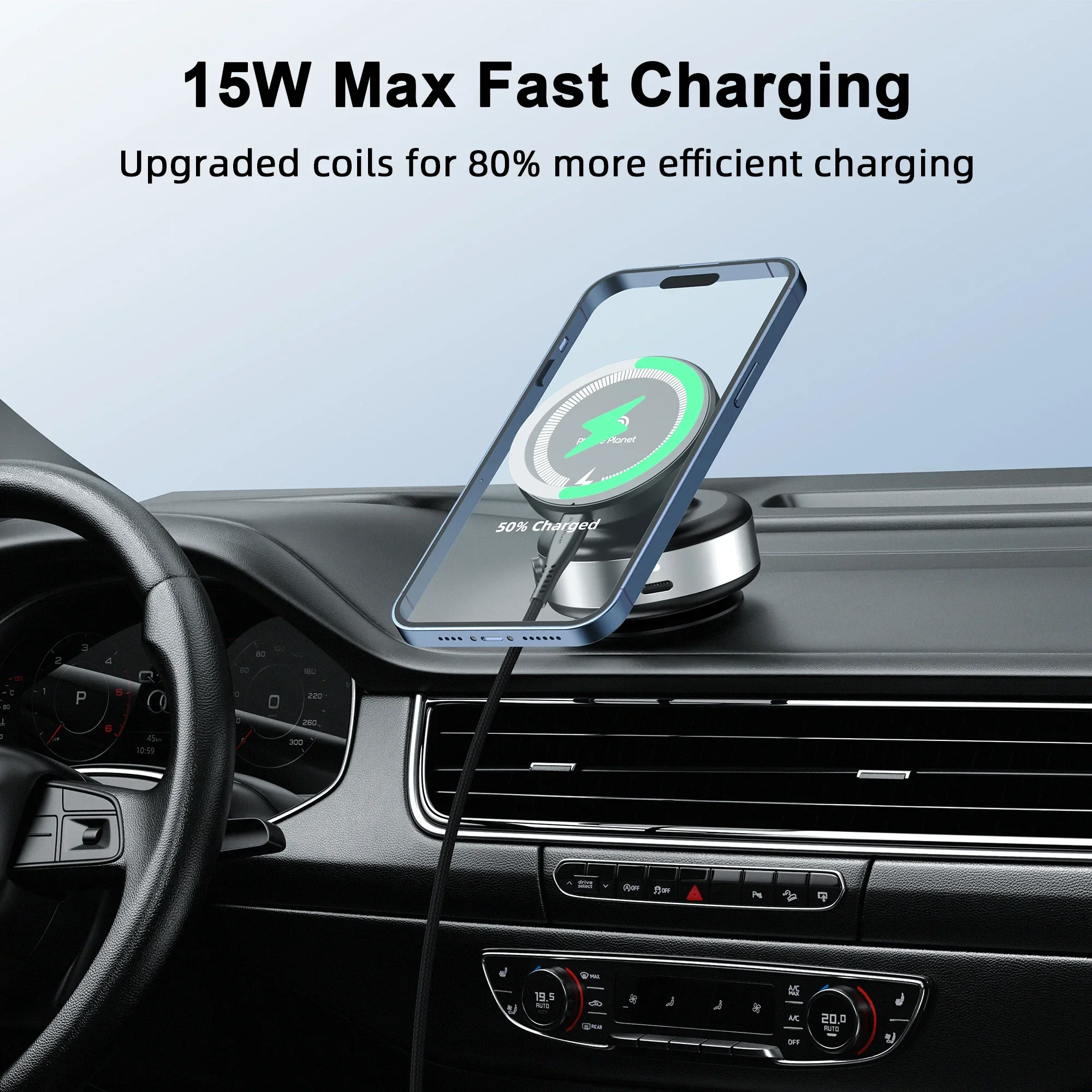 Original 2In1 Car Phone Wireless Charging Holder Magnetic & Vacuum Adsorption Phone Bracket 360° Rotating For Iphone SamSung S26
Original 2In1 Car Phone Wireless Charging Holder Magnetic & Vacuum Adsorption Phone Bracket 360° Rotating For Iphone SamSung S26