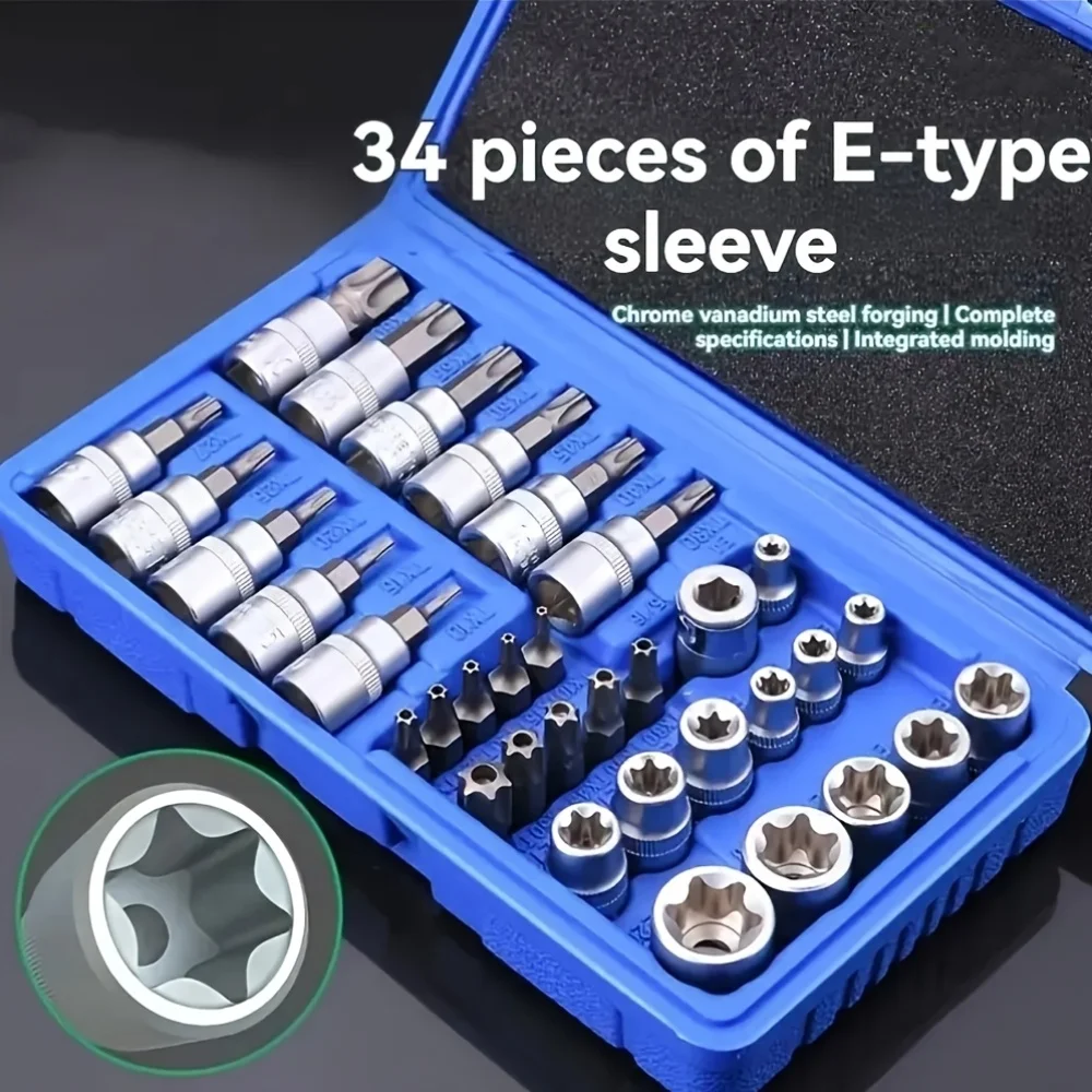 Профессиональный набор торцевых головок Torx и E-Torx (34 шт.) с приводом 1/4", 3/8", 1/2", биты E-Torx (шлицевые и звездообразные) для ручного инструмента, в кейсе
Профессиональный набор торцевых головок Torx и E-Torx (34 шт.) с приводом 1/4", 3/8", 1/2", биты E-Torx (шлицевые и звездообразные) для ручного инструмента, в кейсе